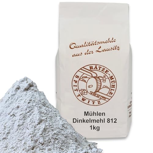 Dinkelmehl 1000g Typ 812 von Rätze-Mühle aus 100% regionalen, naturbelassenem Dinkel in bester Qualität 1-kg von zanasta