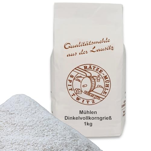 Dinkelvollkorngrieß 1000g von Rätze-Mühle aus 100% regionalen, naturbelassenem Dinkel in bester Qualität 1-kg von zanasta