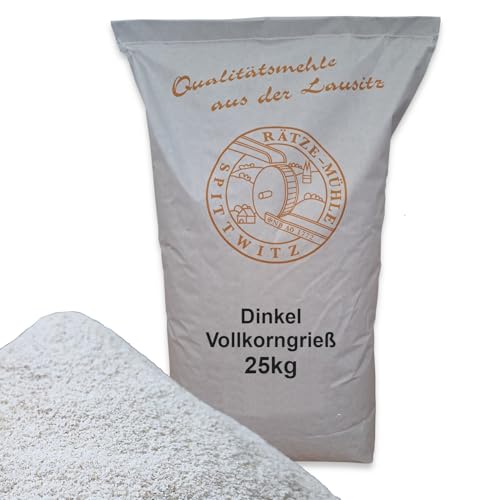 Dinkelvollkorngrieß 25kg von Rätze-Mühle aus 100% regionalen, naturbelassenem Dinkel in bester Qualität von zanasta