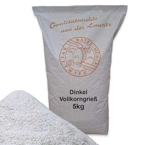 Dinkelvollkorngrieß 5kg von Rätze-Mühle aus 100% regionalen, naturbelassenem Dinkel in bester Qualität von zanasta