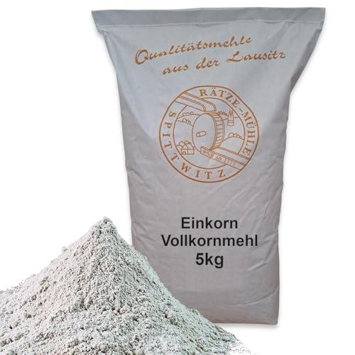 Einkornvollkornmehl 5kg frisch aus der Rätze-Mühle in bester Qualität 100% regional und naturbelassen 5-kg von zanasta