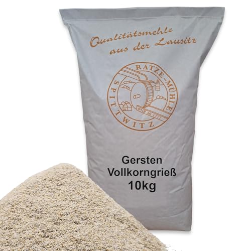 Gerstenvollkorngriess 10kg frisch aus der Rätze-Mühle in bester Qualität 100% regional und naturbelassener Grieß aus Gerste mit Schale 10-kg von zanasta