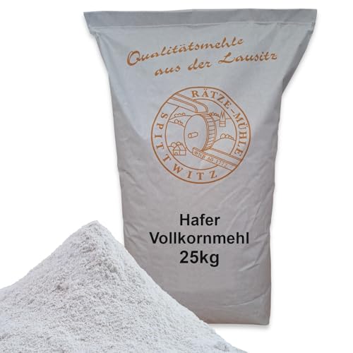 Hafervollkornmehl 25kg frisch aus der Rätze-Mühle in bester Qualität 100% regional und naturbelassen Hafer 25-kg von zanasta