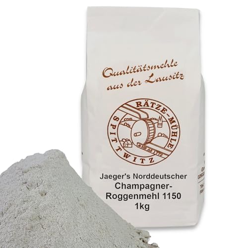 Jaeger's Norddeutscher Champagner-Roggenmehl 1000g Typ 1150 frisch aus der Rätze-Mühle in bester Qualität 100% regional und naturbelassen 1-kg von zanasta