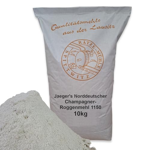 Jaeger's Norddeutscher Champagner-Roggenmehl 10kg Typ 1150 frisch aus der Rätze-Mühle in bester Qualität 100% regional und naturbelassen von zanasta