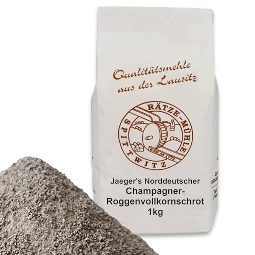 Jaeger's Norddeutscher Champagner-Roggenvollkornschrot 1000g frisch aus der Rätze-Mühle in bester Qualität 100% regional und naturbelassen 1-kg von zanasta