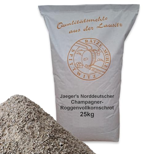 Jaeger's Norddeutscher Champagner-Roggenvollkornschrot 25kg frisch aus der Rätze-Mühle in bester Qualität 100% regional und naturbelassen von zanasta