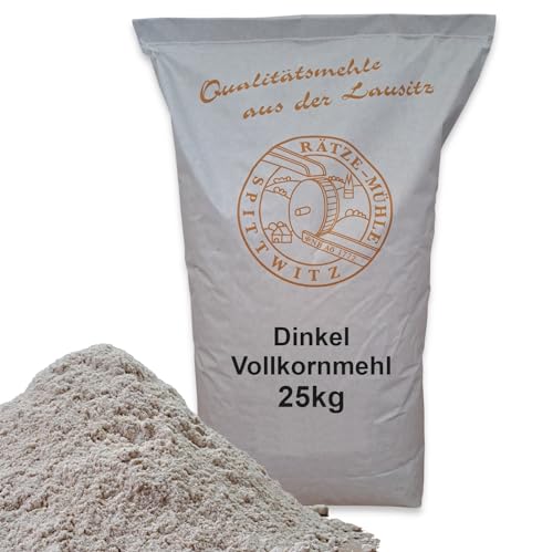 Mühlen Dinkelvollkornmehl 25kg frisch aus der Rätze-Mühle in bester Qualität 100% regional und naturbelassen von zanasta