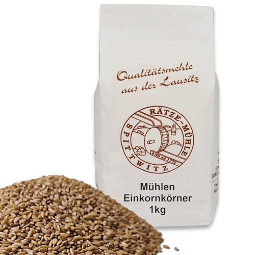 Mühlen Einkornkörner 1000g ganzes Korn gereinigt, frisch aus der Rätze- Mühle in bester Qualität Einkornkerne 1kg von zanasta