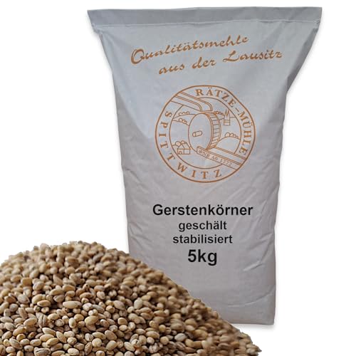 Mühlen Gerstenkörner geschält 5kg ganzes Korn frisch aus der Rätze- Mühle in bester Qualität Gerstenkerne 5000g von zanasta