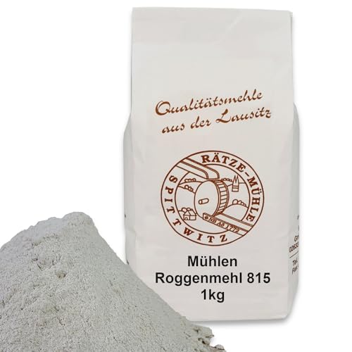 Mühlen Roggenmehl 1000g Typ 815 frisch aus der Rätze-Mühle in bester Qualität 100% regional und naturbelassen 1-kg von zanasta