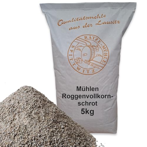 Mühlen Roggenvollkornschrot 5kg frisch aus der Rätze-Mühle in bester Qualität Roggen geschrotet 100% regional und natürlich von zanasta