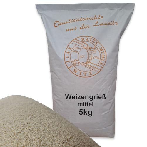 Weizengrieß mittel 5kg frisch aus der Rätze-Mühle 100% naturbelassen aus regionalen Weichweizen von zanasta