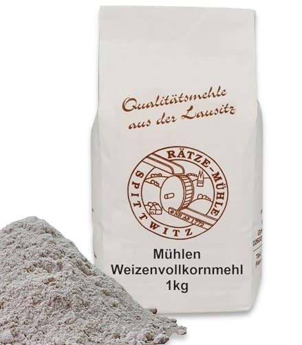 Weizenvollkornmehl 1000g frisch aus der Rätze-Mühle in bester Qualität 100% regional und naturbelassen 1-kg von zanasta