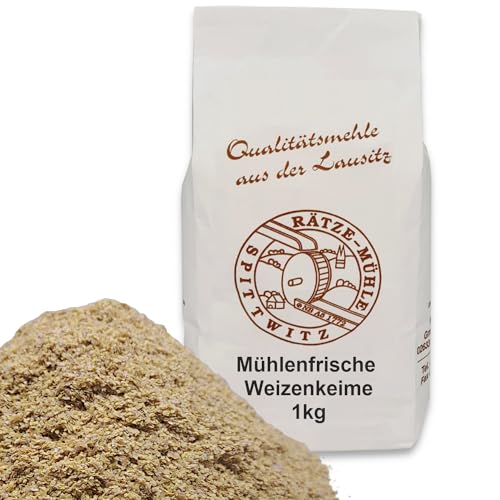 Mühlenfrische Weizenkeime 1000g roh, frisch verarbeitet durch Rätze-Mühle 100% regional und naturbelassen 1-kg von zanasta