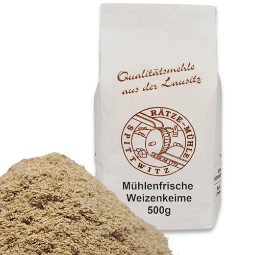 Mühlenfrische Weizenkeime 500g unbehandelt, frisch produziert, roh, Vegan und 100% naturbelassen direkt aus der Rätze-Mühle von zanasta