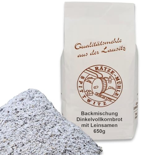 Rätze-Mühle 650g Backmischung für Dinkelvollkornbrot mit Leinsamen 100% regional und naturbelassen in bester Qualität von zanasta