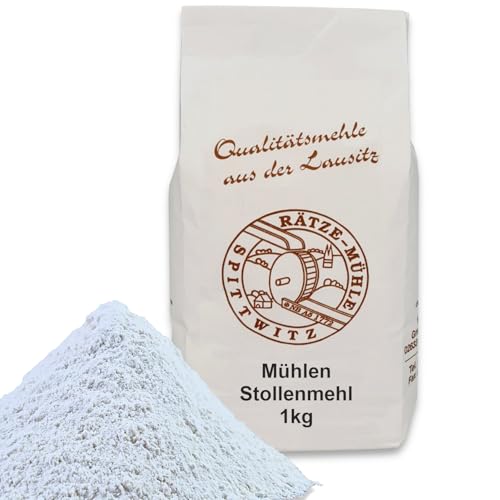 Stollenmehl 1000g frisch aus der Rätze-Mühle | Spezielle Weizenmehl-Mischung für perfekten Stollen-Teig 100% regional und natürlich 1-kg von zanasta