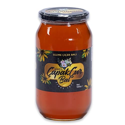 Blütenhonig/Süzme Cicek Bali 1350g aus Bingöl von Capakcur Bal in Premium Qualität, 100% Naturbelassen, Gold prämiert in London und Paris, flüssiger Bienenhonig von zanasta