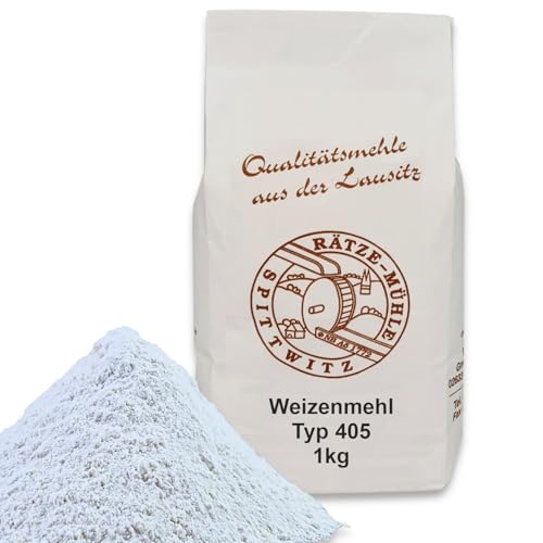 Weizenmehl 1000g Typ 405 frisch aus der Rätze-Mühle in bester Qualität 100% regional und naturbelassener Weizen 1-kg von zanasta