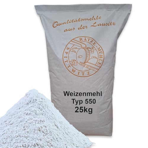 Weizenmehl 25kg Typ 550 frisch aus der Rätze-Mühle in bester Qualität 100% regional und naturbelassener Weizen von zanasta