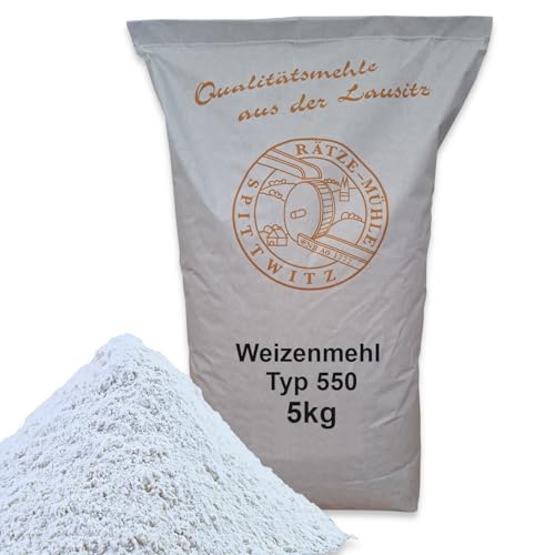 Weizenmehl 5kg Typ 550 frisch aus der Rätze-Mühle in bester Qualität 100% regional und naturbelassener Weizen von zanasta