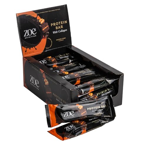 zoe Nutrition Protein Bar, Pack of 20 x 50 g (20 Proteinriegel x 50 g, Sacher Cake) von zoe Nutrition