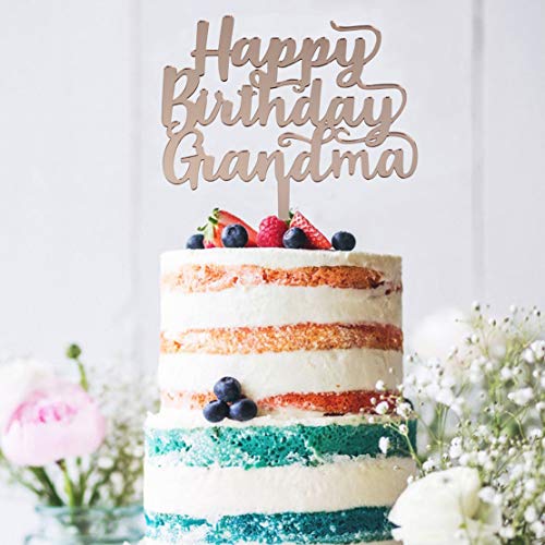 zxyxka Tortenaufsatz "Happy Birthday Grandma" – Großmutter/Großvater Geburtstagsparty-Dekoration (Rosé-Gold Oma) von zxyxka